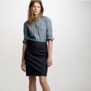J crew stretch dark denim skirt size 14